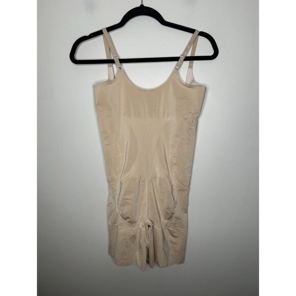 SPANX Sculpt OnCore Open Bust Mid Thigh Bodysuit Nude Slimming Shapewear Size XL - Picture 10 of 11